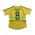 Camisola Brasil KAKA 8 Retro Homem Equipamento Primeiro 2002 Manga Curta